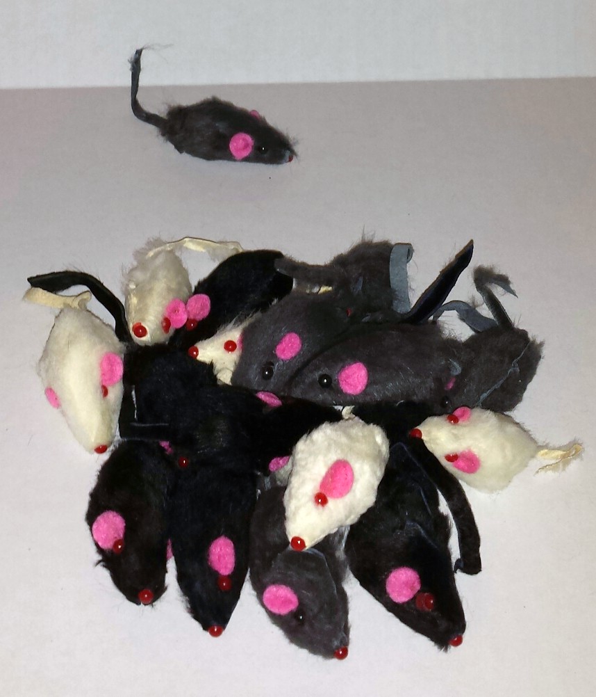 Furry Mice Real Fur Realistic looking cat toys sets