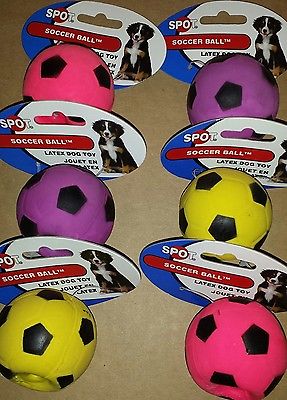 Spot Soccer Latex Ball Dog Squeaky Toy Assorted  Colors FREE Shipping USA